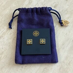 Blue and Gold Tory Burch Earrings